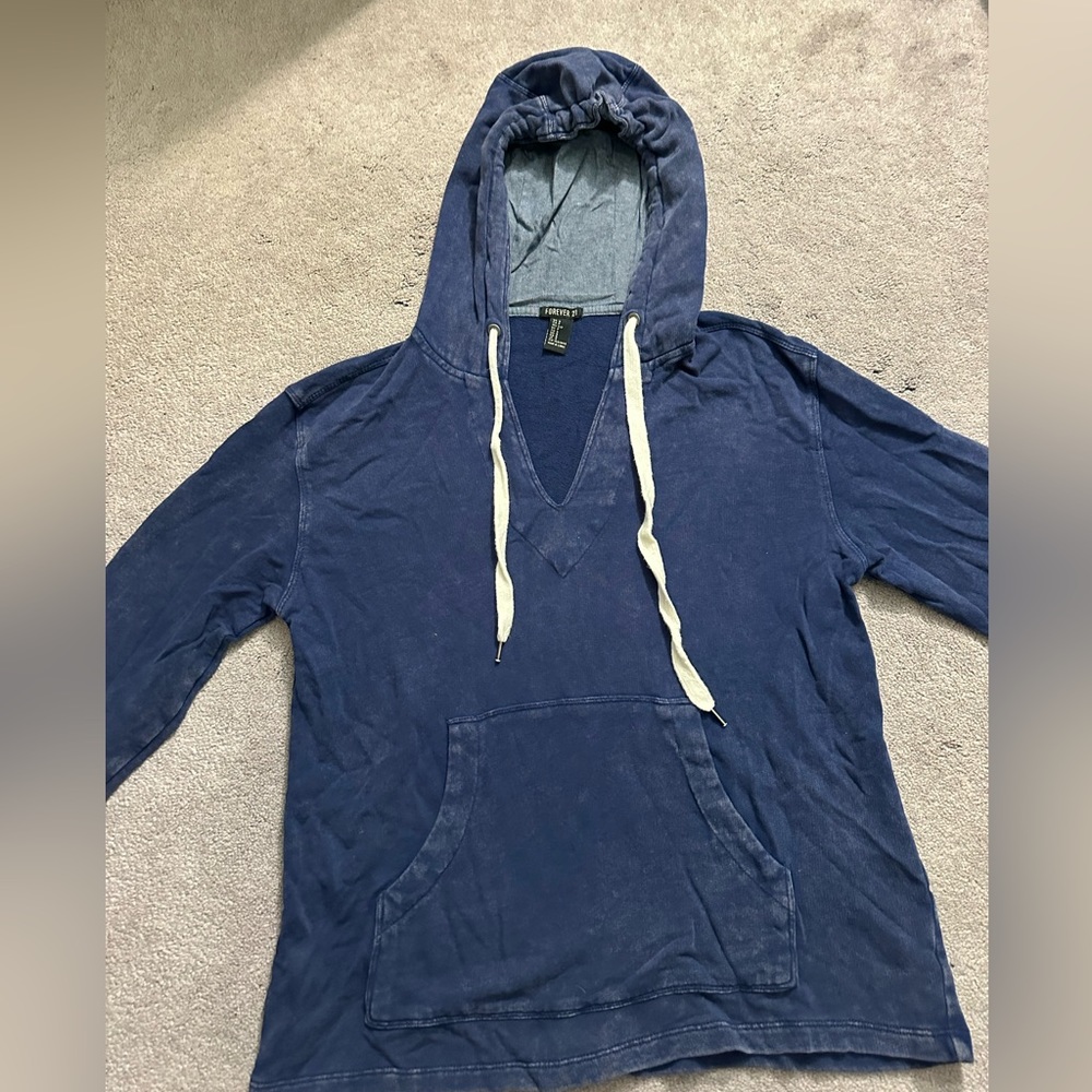 Forever 21 navy drawstring sweatshirt small NWOT